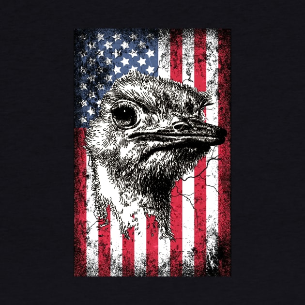 Patriotic Ostrich American Flag by Sinclairmccallsavd